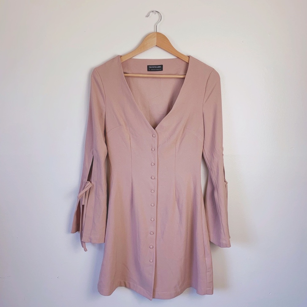 The Fifth Label Jeanne Beige Long Sleeve Dress